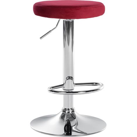 Sgabello da bar x1 design semplice altezza regolabile rivestimento in velluto blu gambe in metallo cromato 100006533