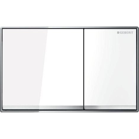 Geberit Plaque de déclenchement Omega 60 Square 115081SI1 Verre blanc, pour réservoirs Omega