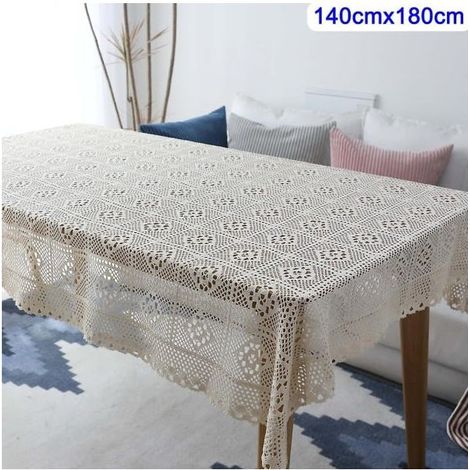 Nappe rustique au crochet, nappe en dentelle, 140180 (1/2)