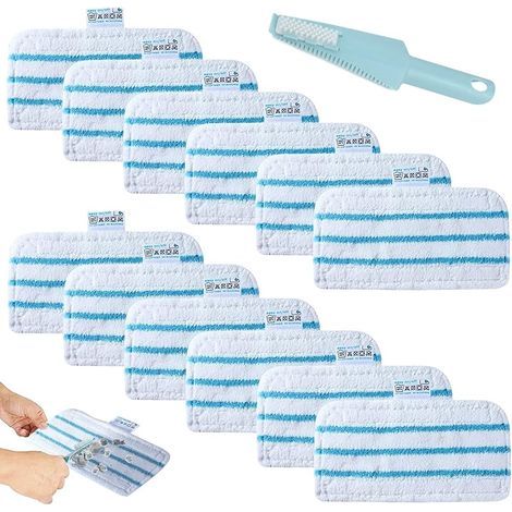 12 Pièces Lingette Patin Balai Vapeur pour Black et Decker Steam Mop, Serpillere Microfibre Balais Vapeur Compatible pour Black and Decker FSM1616 FSM1630 FSMH13e10 FSMH13e5 FSM1615 FSMP20 FSM1620 (1/5)