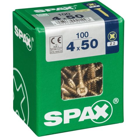 Scatola da 100 unità di viti per legno a testa piatta in Yellox 4.0x50mm Spax (1/5)