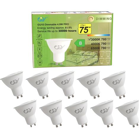 Bombillas LED regulables, de bajo consumo, luz blanca cálida. (1/2)