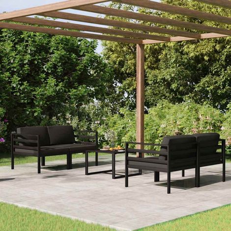 vidaXL Salon de jardin 5 pcs avec coussins Aluminium Anthracite (1/5)
