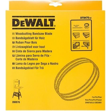 Cuchilla para sierra de cinta DW876 2215mm DEWALT DT8475-QZ para metal de grosor delgado, ancho 6mm