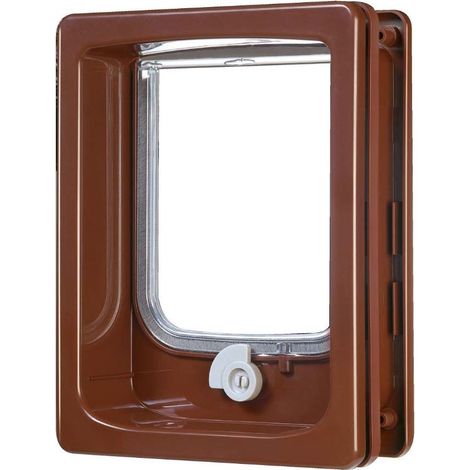 Gatera manual de 4 posiciones Zolux marrón túnel ajustable para gato de hasta 6 kg