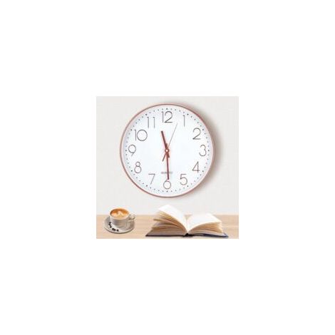 Orologio da parete da 30 cm (12 pollici), moderno orologio da parete silenzioso con movimento a cifre 3D, classico orologio da parete color oro rosa per soggiorno, camera da letto, ufficio