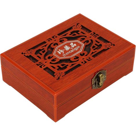 Coffre Vintage Marron en Alliage de Zinc Serrure, Boîte à Bijoux Rétro Unique pour Rangement Salon ou Boutique, Finition Soignée et Solide (1/5)