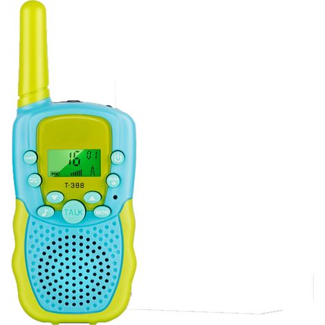 Talkie Walkie Enfants, Lampe de Poche LCD Rétro-éclairée, Cadeaux Jouets pour 3-12 Ans, Camping, Aventures Extérieures (1 Paire, Bleu-Vert) (1/4)