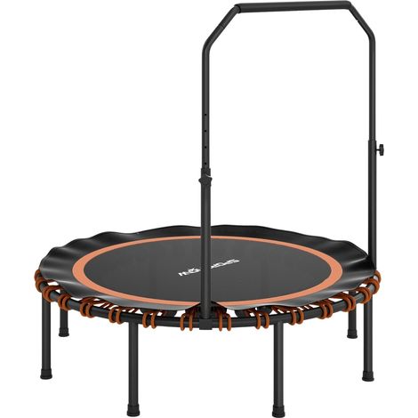 Trampolín de fitness con asa ajustable, para interior y exterior, de acero y plástico, color naranja