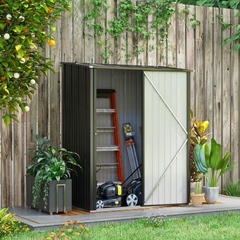 meuble rangement armoire jardin acier noir 161 cm OKMYHOME (1/3)