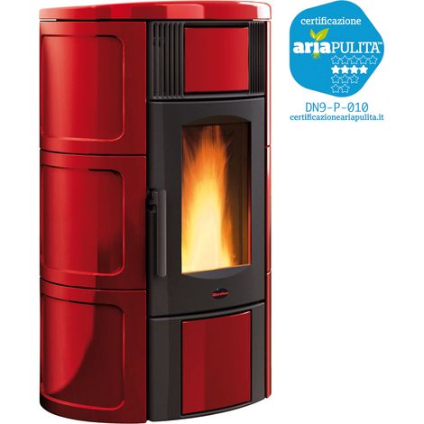 Termostufa a pellet Iside Idro 2.0 Bordeaux – 19 kW – La Nordica – Riscaldamento per ambienti fino a 545 m³ (1/5)