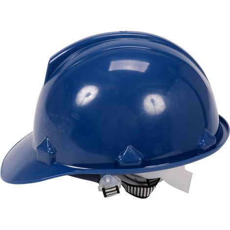 casque de protection bleu en PEHD