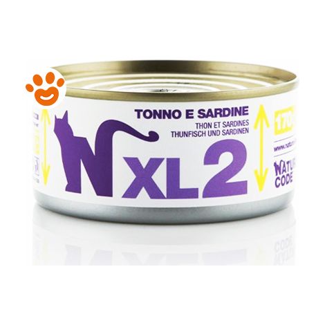 Natural Code 2 Cat Adult XL Tonno e Sardine - Natural Code 2 Cat Adult XL Tonno e Sardine - Lattina Da 170 Gr