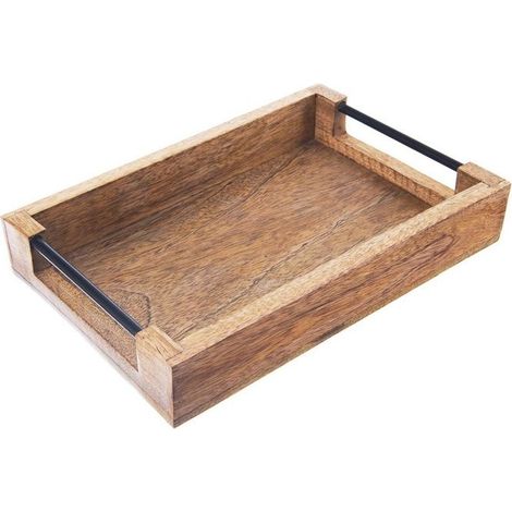 Plateau de service - Bois de manguier - 30,5 x 20,5 x 6 cm - Naturel (1/4)