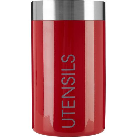 Porte Ustensiles Cuisine Pot à Ustensiles Cuisine en Émail Rouge Dia 10 Cm (1/5)