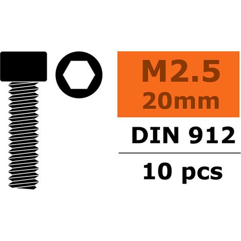 Revtec - Hex Socket Head Screw - M2 5X20 - Steel - 10 pcs