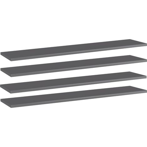 Bücherregal-Bretter 4 Stk. Hochglanz-Grau 100x20x1,5 cm
