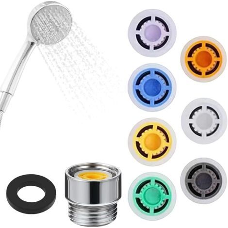 Set of 9 Shower Flow Reducers Suitable for Water Saving Shower Heads for Kitchen and Bathroom (4L/ 5L/ 6L/ 7L/ 8L/ 10L/ 12L, 1/2 Thread Diameter) (1/5)