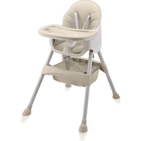 Baby Vivo Design 2in1 Kinderhochstuhl - Oscar in Beige (1/5)