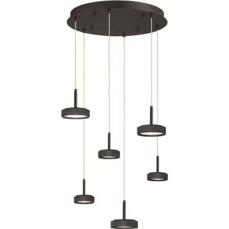 Lampada a sospensione NINA in metallo verniciato 45 cm Nero 6 Luci Led (1/3)