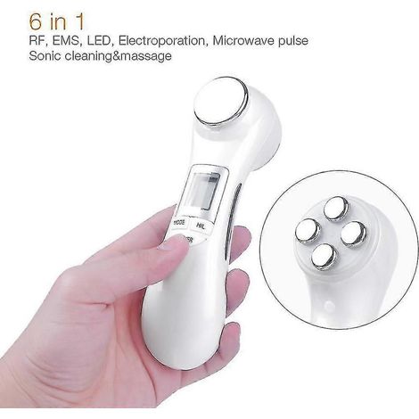 Appareil de massage 6 en 1 pour le visage : thérapie par photons, radiofréquence, électrostimulation musculaire et mésothérapie ionique Appareils de beauté à usage domestique (1/4)