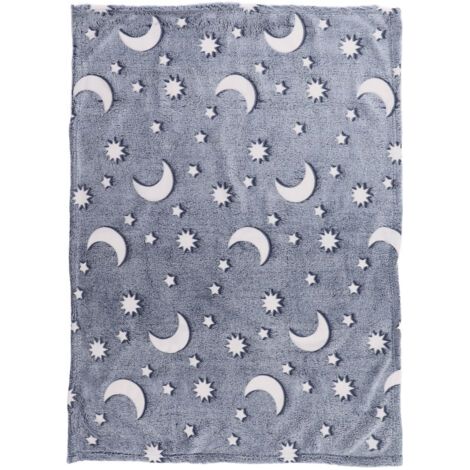 Couverture lumineuse Double face en Polyester, 1.52x1M, pour chambre à coucher, climatisation pour enfants, bleu poussiéreux.A (1/5)