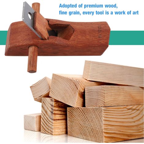 Rabot à main en bois acier manganèse 65 pour menuiserie rabotage outil travail bois 127 mm avec pointe laiton (1/5)