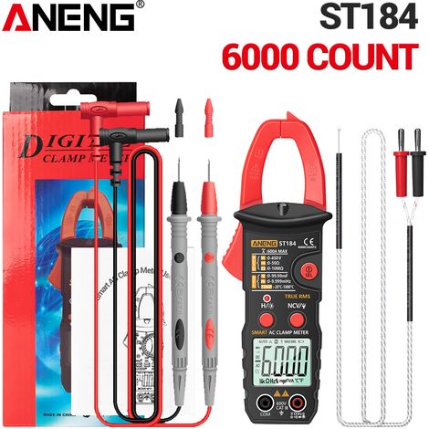 Pince multimètre numérique True RMS ANENG, testeur tension CA/CC, ampèremètre, ohmmètre, capacimètre, NCV, continuité, diode, fréquence, température (1/4)