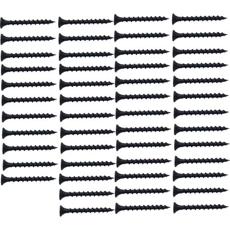 Kit de 50 vis autotaraudeuses bleues en acier à ressort à gros filetage pour meubles, 6 x 1‑1/2 po (1/5)