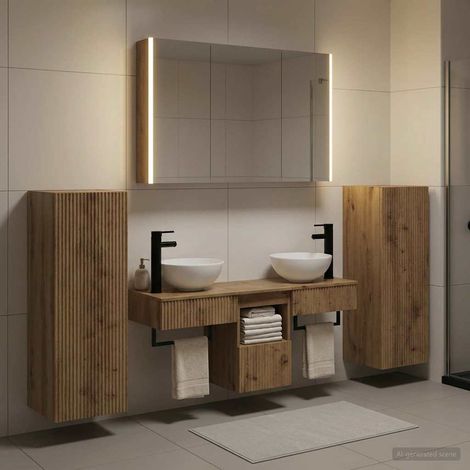 vidaXL Bathroom Furniture Set 6 pcs Artisan Oak (1/5)