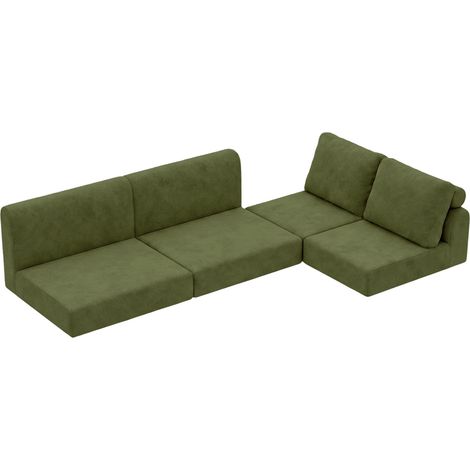 Divano letto pieghevole convertibile verde in tessuto, imbottitura in memory foam, 160 x 80 x 78 cm (1/5)