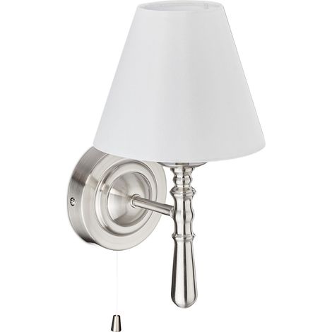 Lampada da parete tradizionale design elegante 28 x 16 x 19 cm illuminazione d'atmosfera accogliente in seta artificiale beige 130008897