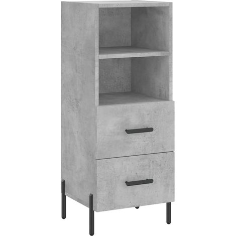 Aparador buffet cómoda mueble mueble de almacenaje organizador cocina salón salón 34,5 x 34 x 90 cm madera contrachapada gris 020031916