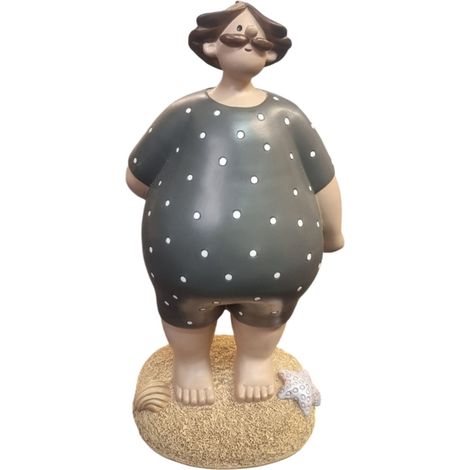 Dekofigur Bademann 35 x 19 cm grau