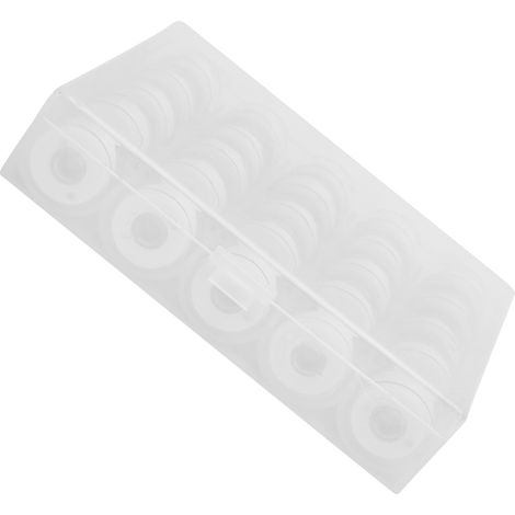 25 bobines de fil transparent avec enrouleur de fil blanc pour machines à broder et à coudre (1/5)
