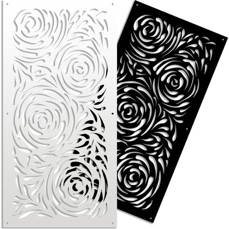 TYPHOON - Panneau ajouré en PVC - Brise-soleil - Dimension : 50x150 cm - Couleur : noir