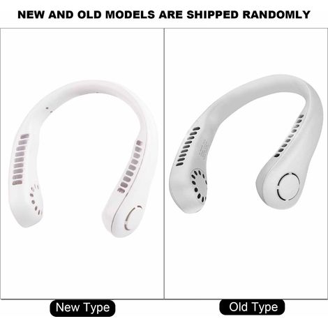 Ventilador de cuello USB recargable, 3 velocidades, silencioso y sin aspas, ideal para ir de compras, viajar y actividades al aire libre, carcasa de ABS color blanco crema, batería de iones de litio, (1/5)