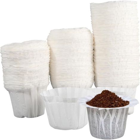 200 Filtre à Café Jetable Blanc pour Machine à Expresso Dosettes Tasses Compatible avec Les Cafetières Réutilisables pour la Maison et Le Bureau (1/5)
