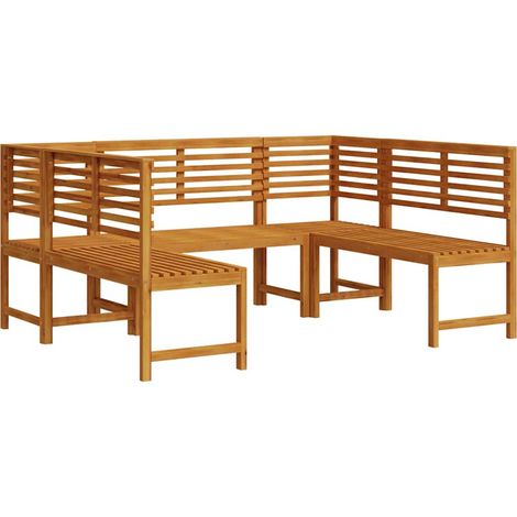Maison Exclusive - Gartenbänke Set 5 pcs Braun Massivholz Akazie