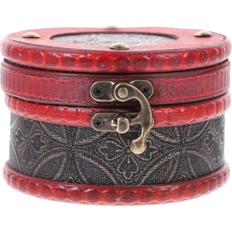 Boîte à bijoux avec couvercle, style vintage, ronde, en bronze, 1 pièce (1/5)