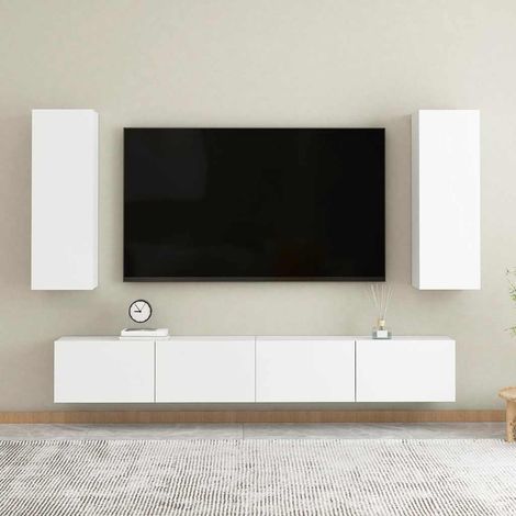 4-tlg. TV-Schrank-Set Weiß Holzwerkstoff