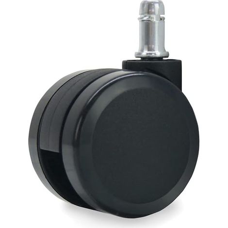 4 roulettes pour fauteuil de bureau, diamètre 60 mm, tige 11 mm, noir, sol souple/moquette