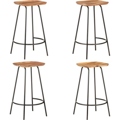 Taburetes de cocina 4 unidades madera maciza de acacia vidaXL