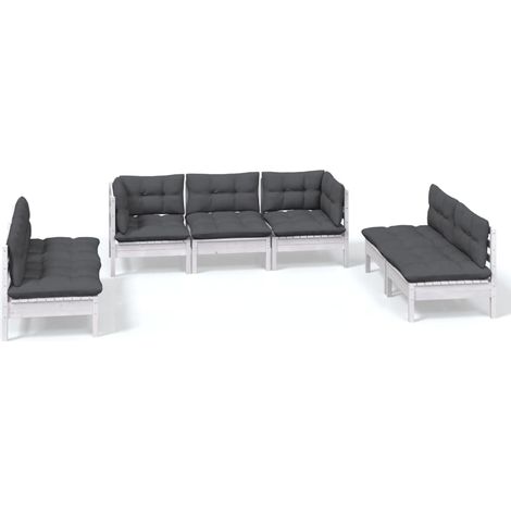 Maison Exclusive - Set Salotto da Giardino 7pz con Cuscini Legno Massello di Pino (1/5)