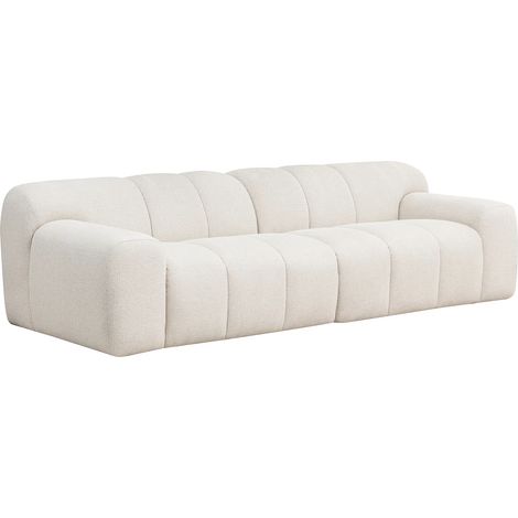 Canapé 4 places en tissu chenille beige ATUJU (1/5)