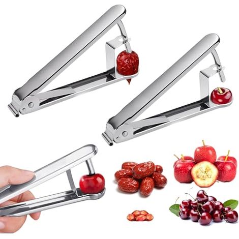 Pitter Pour Cerises - Acier Inoxydable 304 - Pour Dénoyauter Cerises, Raisins, Ail et Datte - 2 Pièces (1/5)