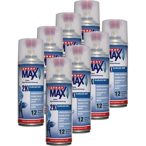 Lot de 8 bombes de vernis de finition - Automobile - Mat - 2K Spray max - 400ml (1/3)