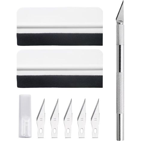 8 Pcs Vinyl Squeegee Car Squeegee Scraper and Plastic Wallpaper Cutter Scraper Cutter Window Film Application Kit Car Tint Film (1/5)
