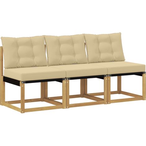 3 Stück Outdoor Mittelsofa vidaXL