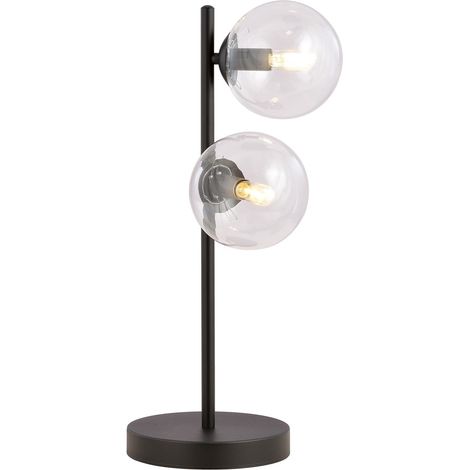 Lampe de table ROSSI transparent noir 2xE14 Emibig (1/2)